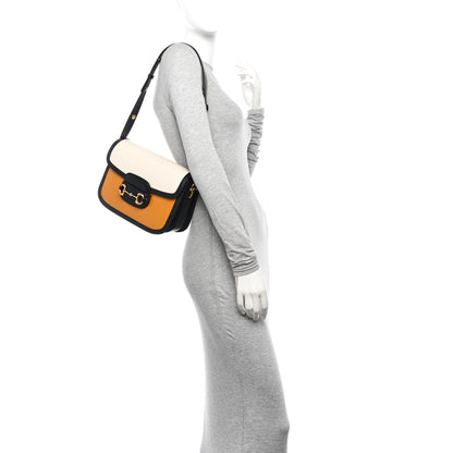 Gucci Azalea Calfskin Tri-Color Horsebit 1955 Shoulder Bag Mystic White Sun Oil Black 2 of 11