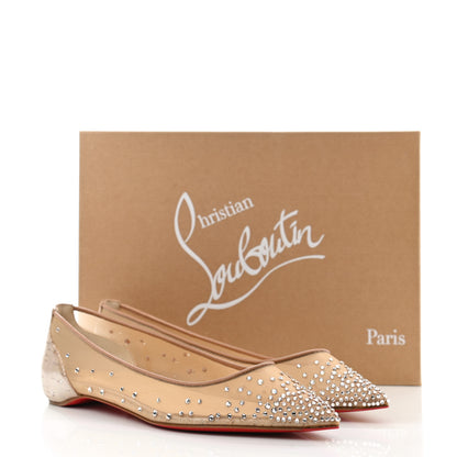 Christian Louboutin Crystal Strass Follies Flats 37.5 Silver 8 of 8