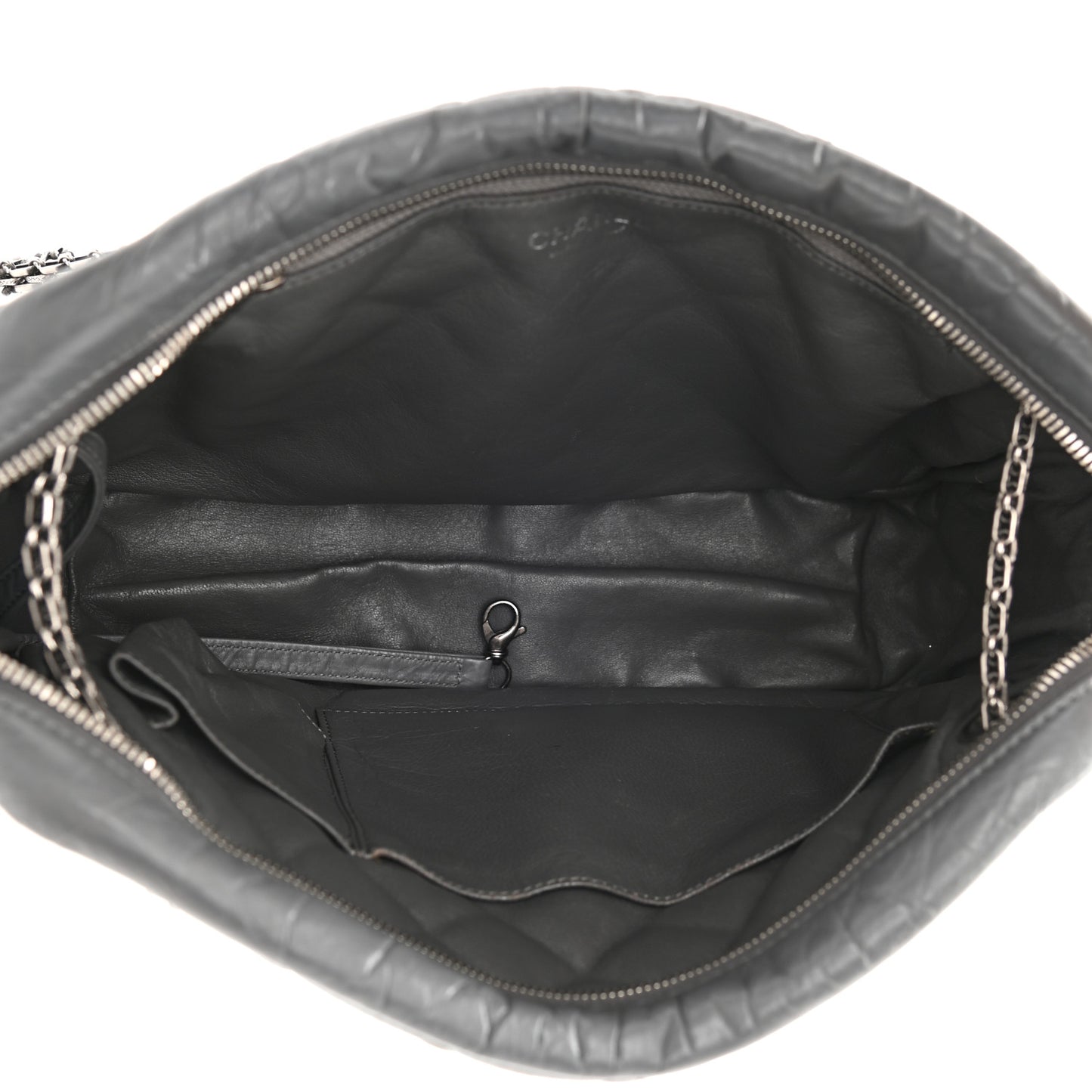 Aged Calfskin Quilted Large Reissue Camera Case Grey