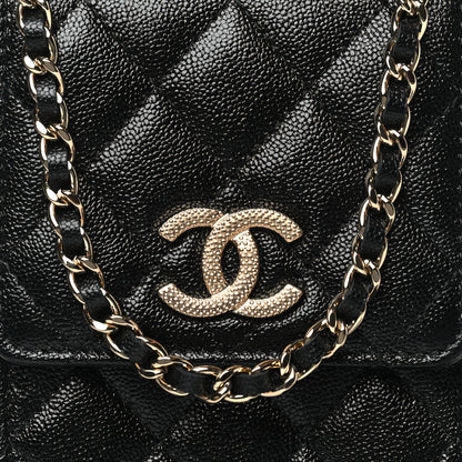 Chanel Caviar Quilted CC Airpods Pro and Phone Case With Chain Black 9 of 11