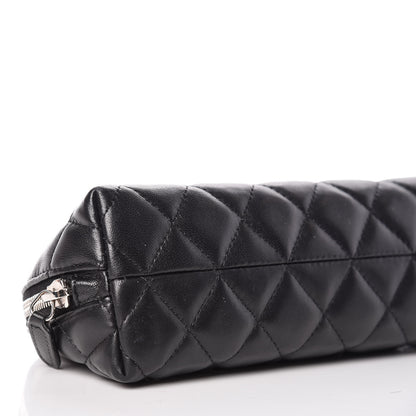 Chanel Lambskin Quilted Cosmetic Case Black 8 of 9