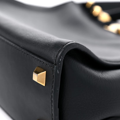 Fendi Vitello Seta Gold Studded Medium Peekaboo Iconic Satchel Black 9 of 17