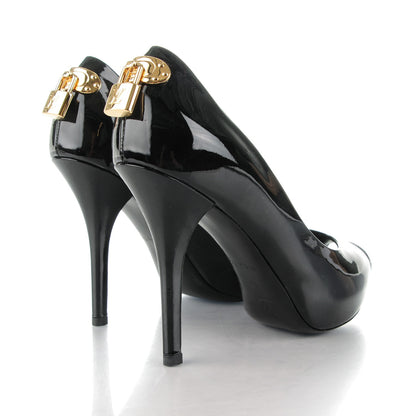 Louis Vuitton Patent Calfskin Oh Really Peep Toe Pumps 36 Black 4 of 7