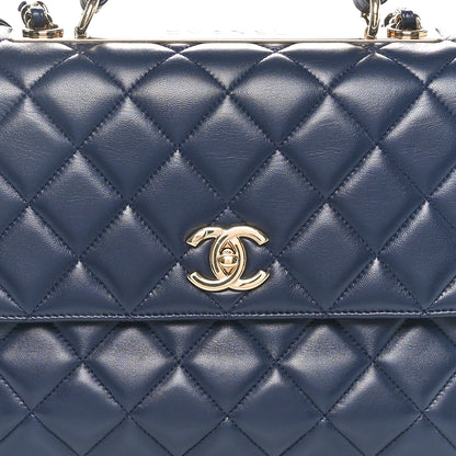 Chanel Lambskin Quilted Large Trendy CC Flap Dual Handle Bag Navy Blue 8 of 10