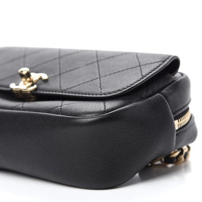 Chanel Calfskin Stitched Casual Trip Waist Bag Black 7 of 11