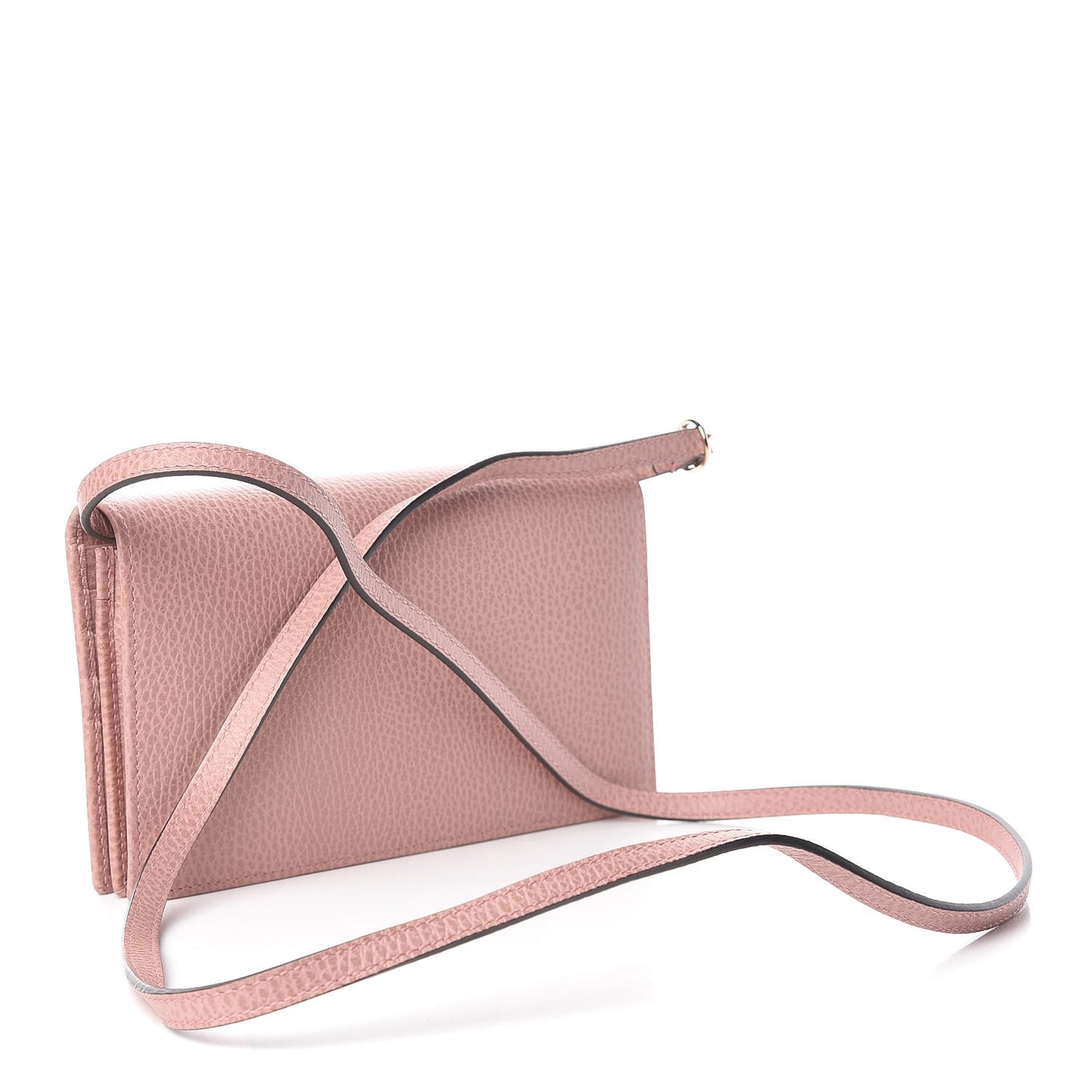 Dollar Calfskin Mini Swing Wallet Bag Soft Pink