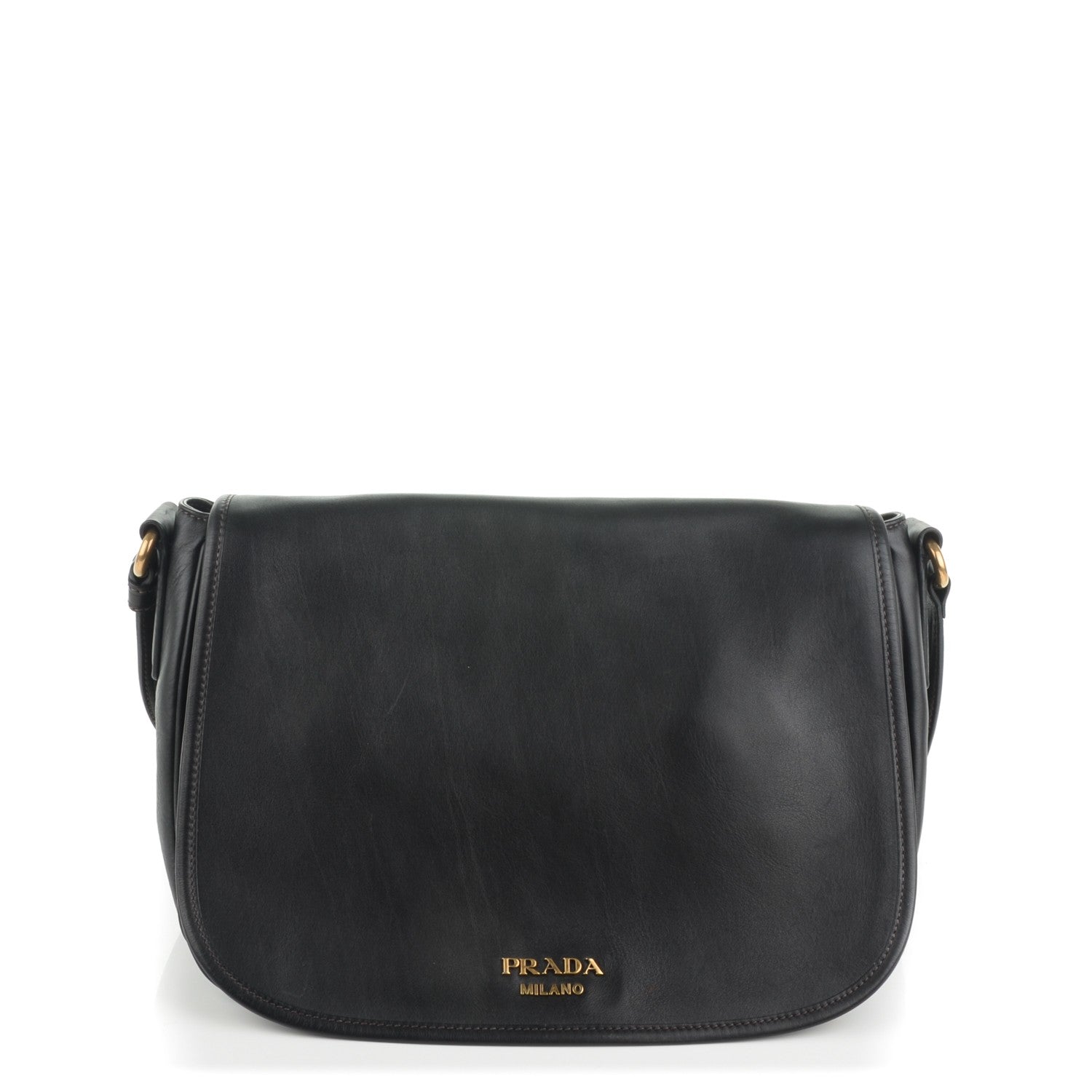 Prada Soft Calf Saddle Bag Nero Black 1 of 8