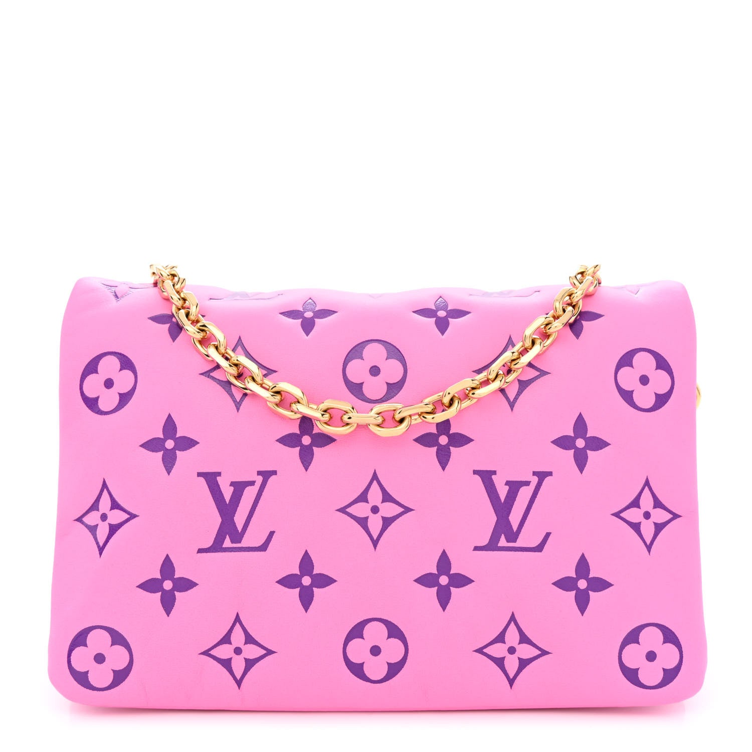 Louis Vuitton Lambskin Embossed Monogram Vuittamins Pochette Coussin Rose Violet 1 of 9