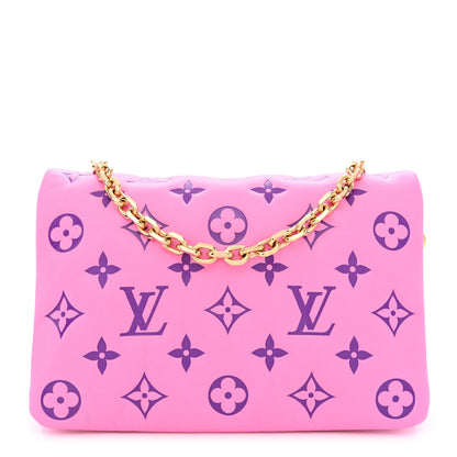 Louis Vuitton Lambskin Embossed Monogram Vuittamins Pochette Coussin Rose Violet 1 of 9