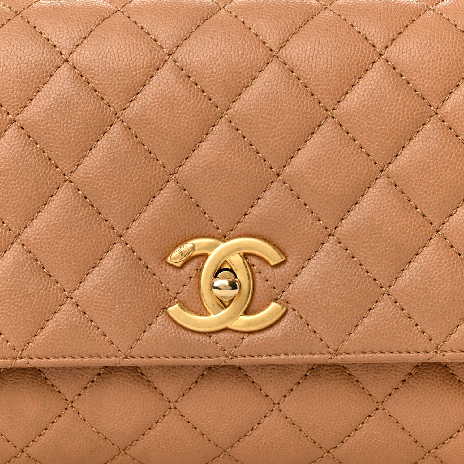Chanel Caviar Quilted Small Coco Chain Handle Flap Brown 9 of 15