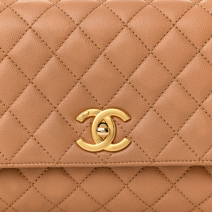 Chanel Caviar Quilted Small Coco Chain Handle Flap Brown 9 of 15