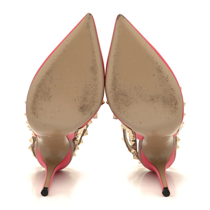Valentino Garavani Calfskin Nappa Rockstud Ankle Strap 100mm Pumps 36 Deep Fuxia Poudre 5 of 10