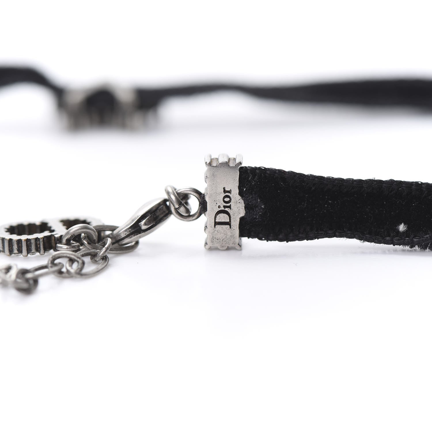 Christian Dior Velvet Crystal Star Choker Necklace Black 4 of 4