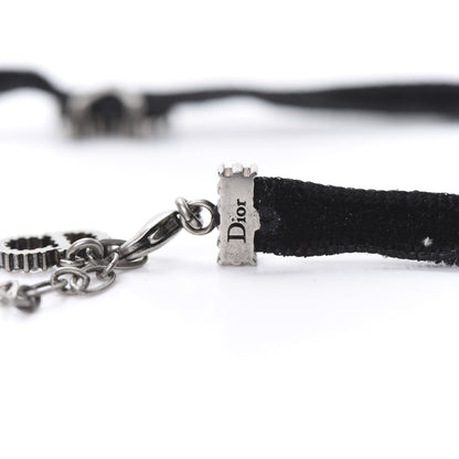Christian Dior Velvet Crystal Star Choker Necklace Black 4 of 4