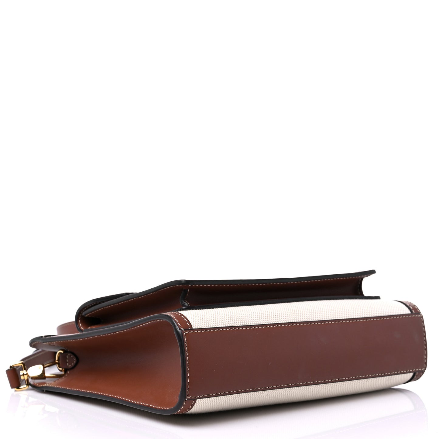 Canvas Smooth Calfskin Two Tone Mini Pocket Bag Tan