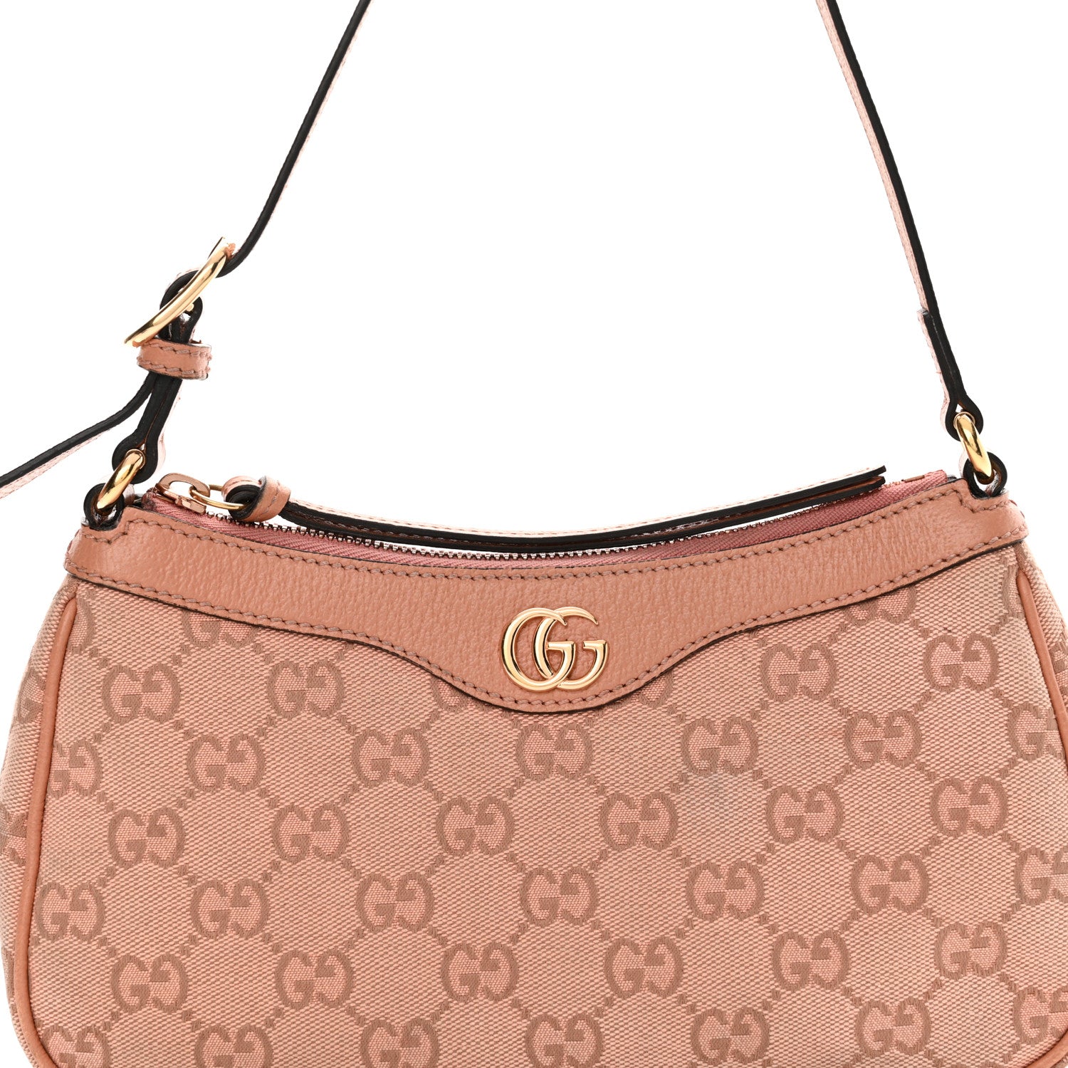 Gucci Monogram Textured Dollar Calfskin Small Ophidia Hobo Cloche Rose Pink 8 of 20