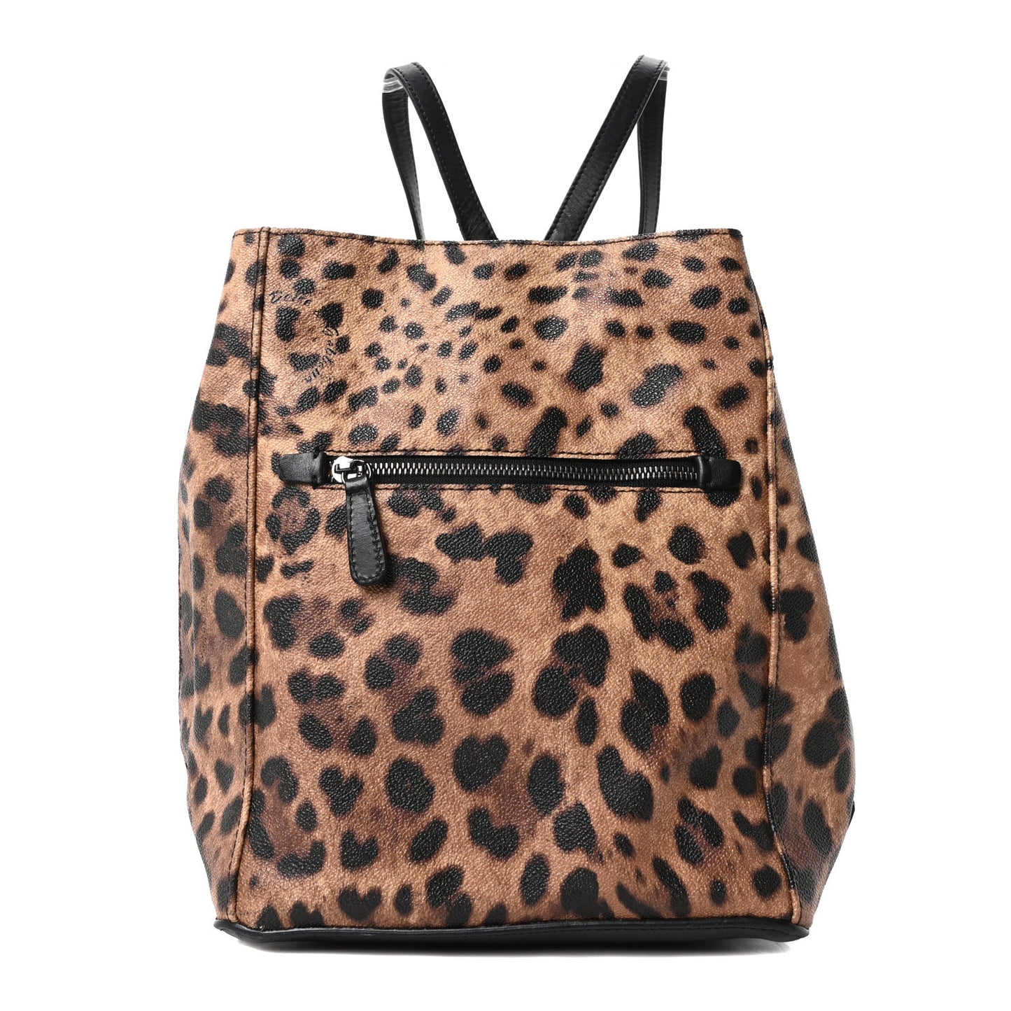Dauphine Leopard Print Backpack Black