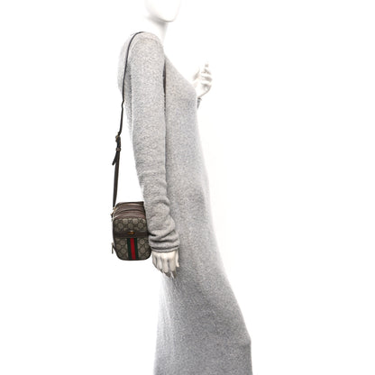 Gucci GG Supreme Monogram Web Mini Ophidia Double Zip Crossbody Bag Beige New Acero 2 of 10