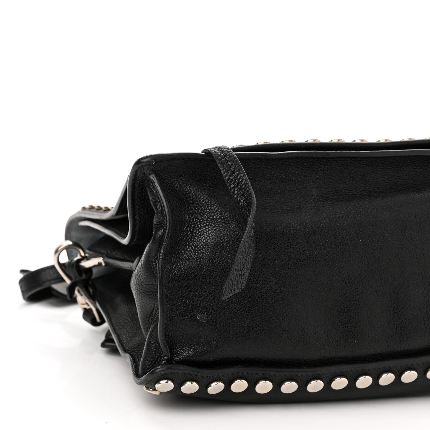 Prada Glace Calfskin Studded Etiquette Flap Black 9 of 11