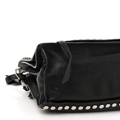 Prada Glace Calfskin Studded Etiquette Flap Black 9 of 11