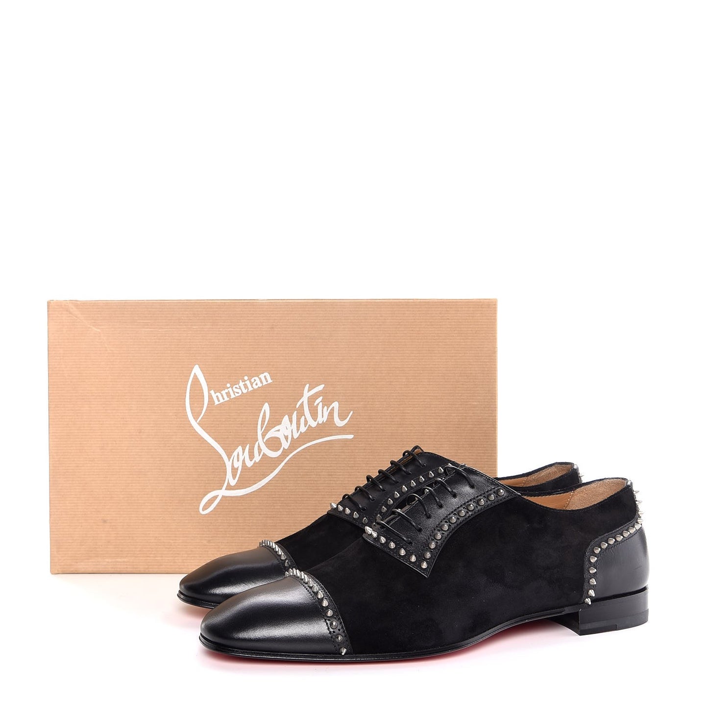 Mens Veau Velours Calfskin Mr Blake Spike Oxfords 42 Black Silver