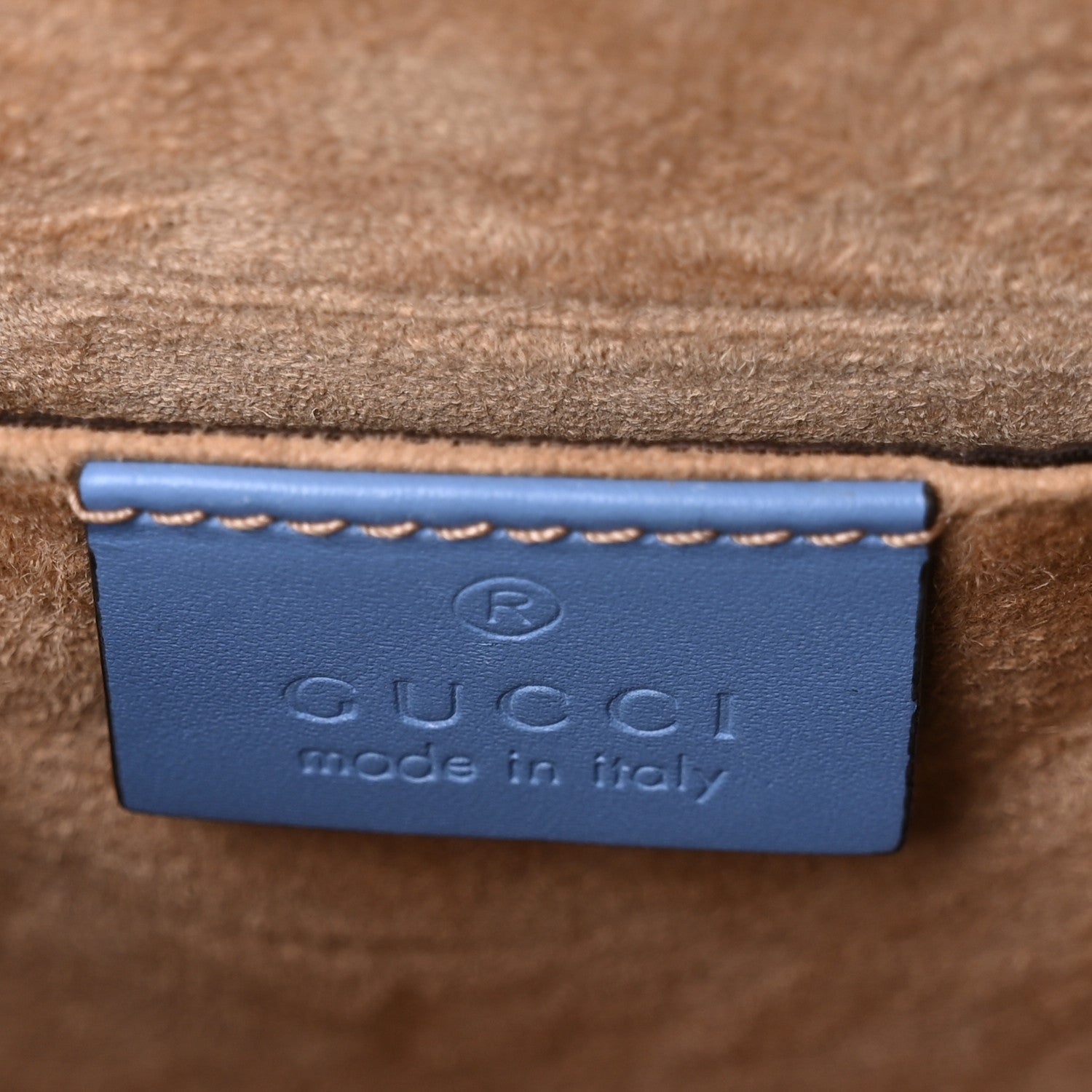 Gucci Vitello Fontanella Web Mini Sylvie Top Handle Bag Clear Sky Blue 6 of 10