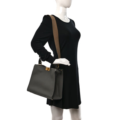 Fendi Cuoio Romano Selleria Bi-Color Medium Peekaboo X-Lite Moon Ghiaia 2 of 8