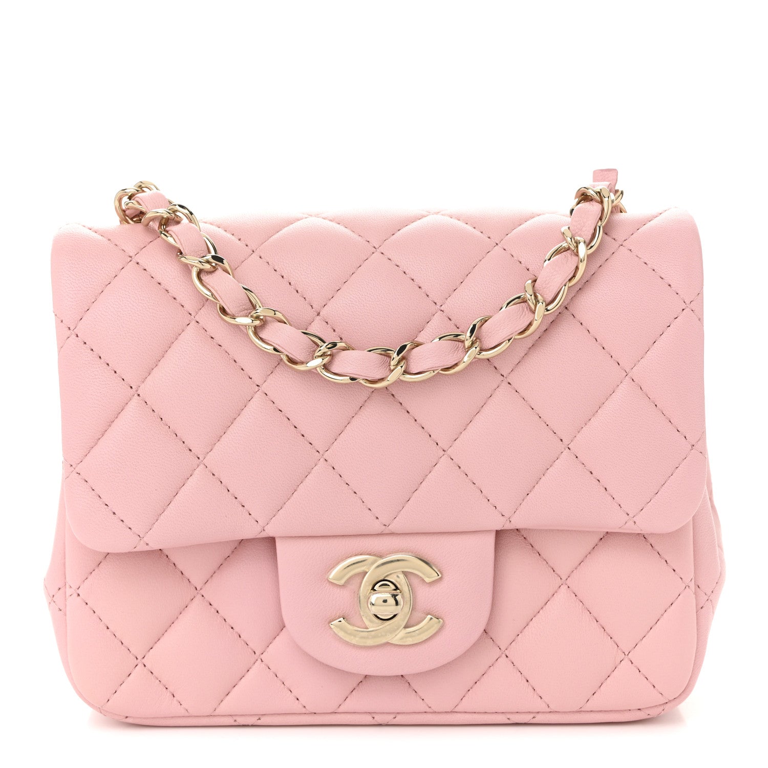 Chanel Lambskin Quilted Mini Square Flap Light Pink 1 of 21