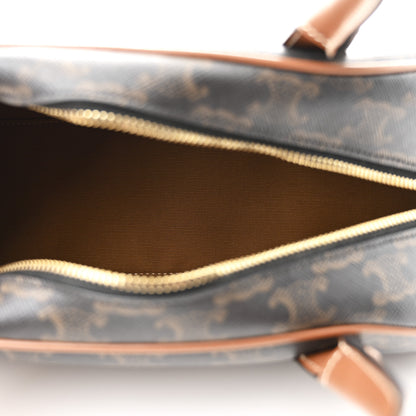 Celine Triomphe Canvas Calfskin Medium Teckel Triomphe Bag Tan 5 of 10