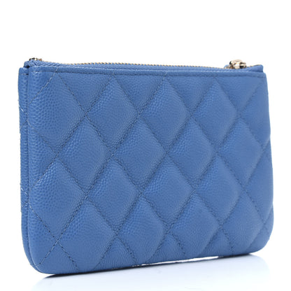 Chanel Caviar Quilted Small Cosmetic Case Blue 3 of 11