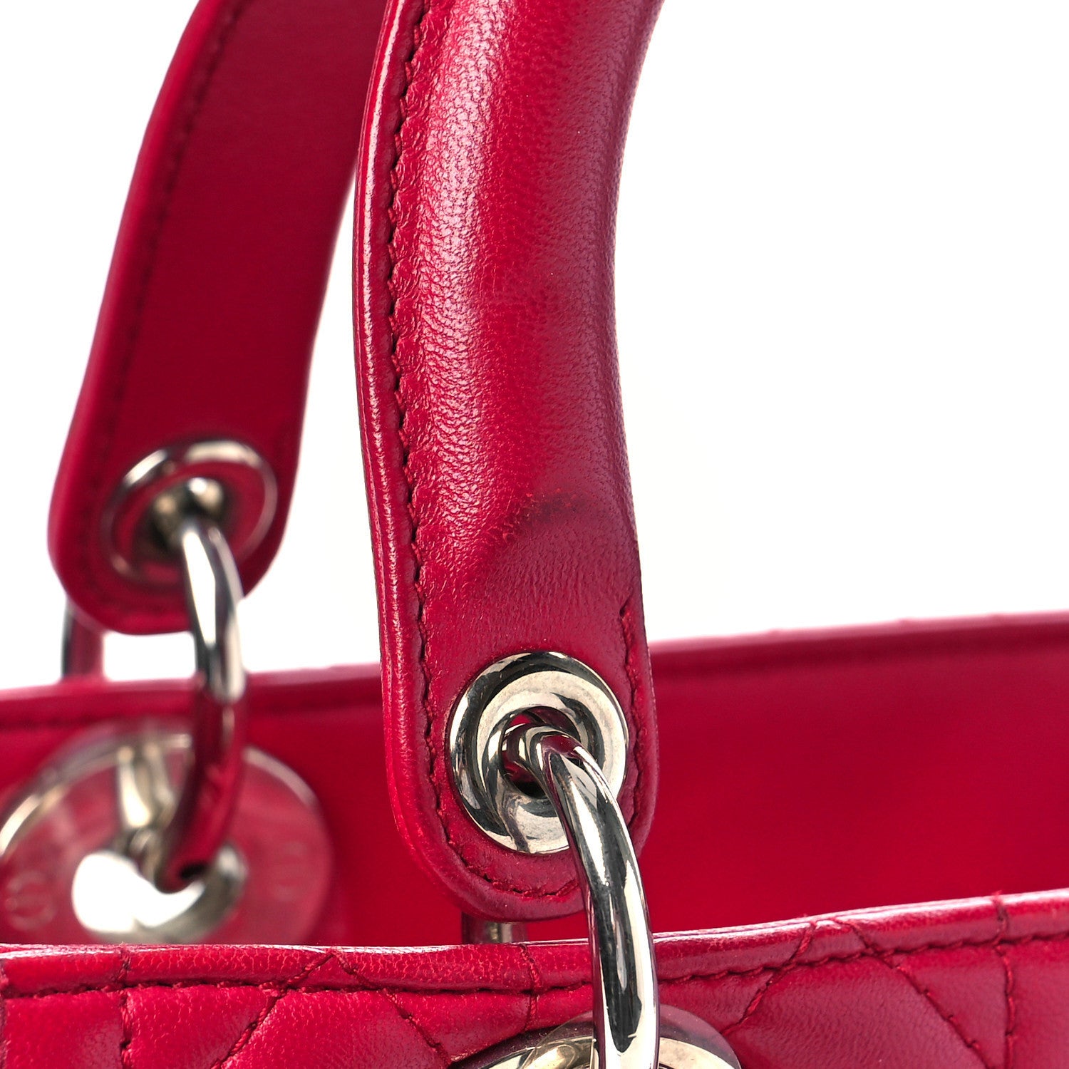 Christian Dior Lambskin Cannage Medium Lady Dior Fuchsia 12 of 14