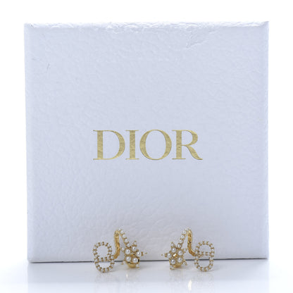 Christian Dior Crystal Clair D Lune Wrap Around Earrings Gold 5 of 5