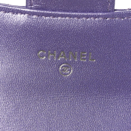 Chanel Metallic Lambskin Quilted Flap Card Holder Light Purple 6 of 8