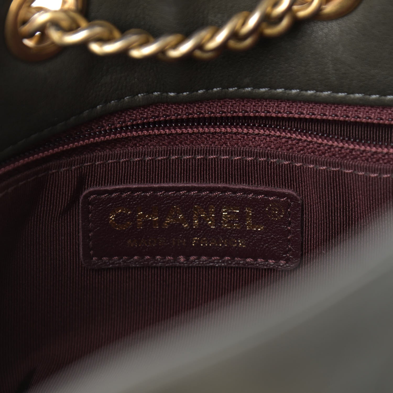 Chanel Calfskin Quilted Small On My Shoulder Drawstring Bag Dark Green 7 of 11