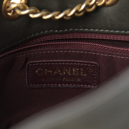 Chanel Calfskin Quilted Small On My Shoulder Drawstring Bag Dark Green 7 of 11