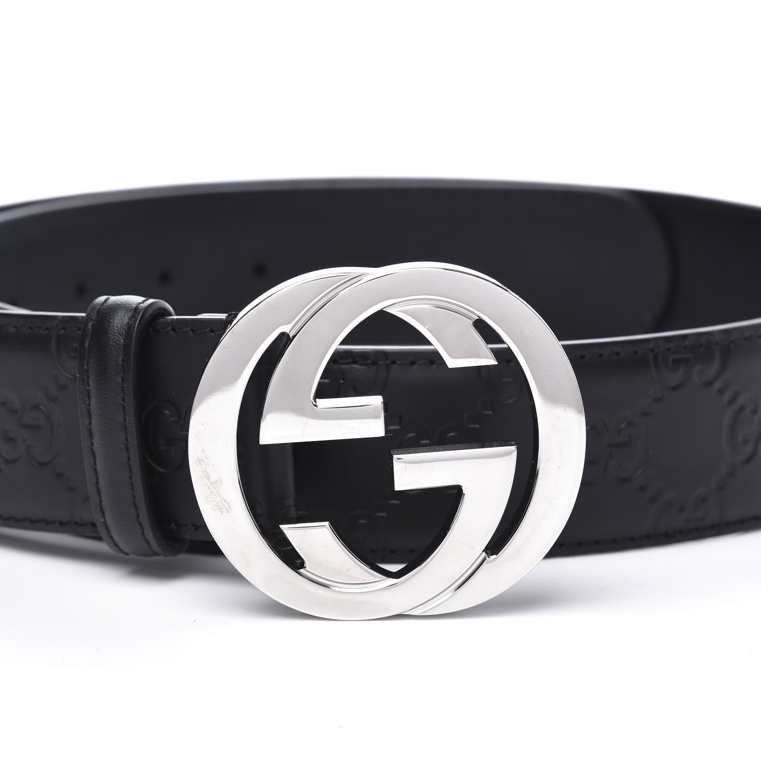 Gucci Guccissima Signature Interlocking G 40mm Belt 90 36 Black 5 of 6