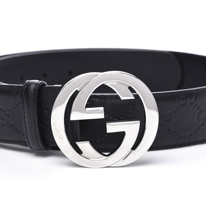 Gucci Guccissima Signature Interlocking G 40mm Belt 90 36 Black 5 of 6