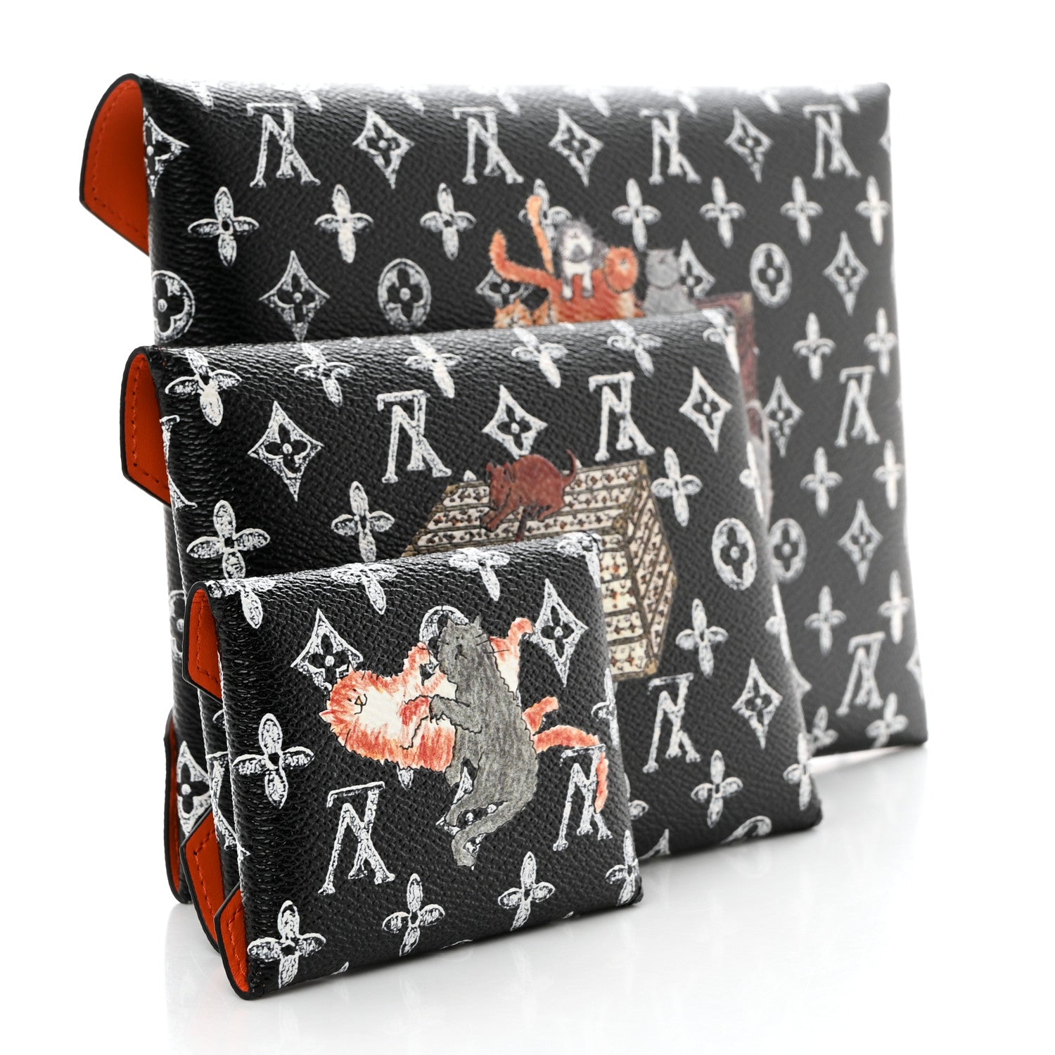 Louis Vuitton Catogram Kirigami Pochette Set Black 5 of 16