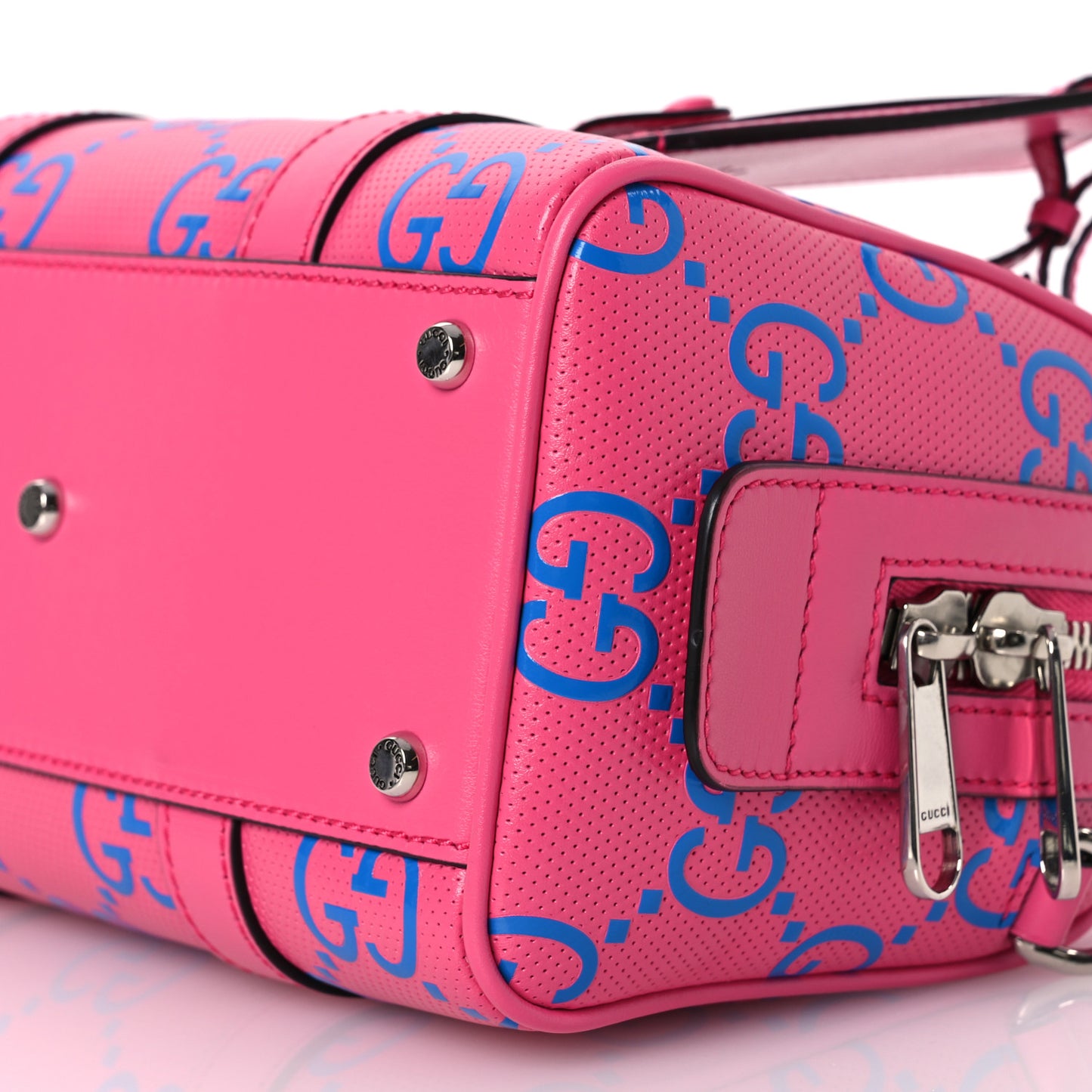 Calfskin GG Tennis Bi-Color Embossed Mini Duffle Bag Modern Fucsia Modern Blue