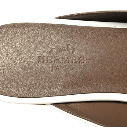 Hermes Calfskin Oz Mules 38.5 White 8 of 9