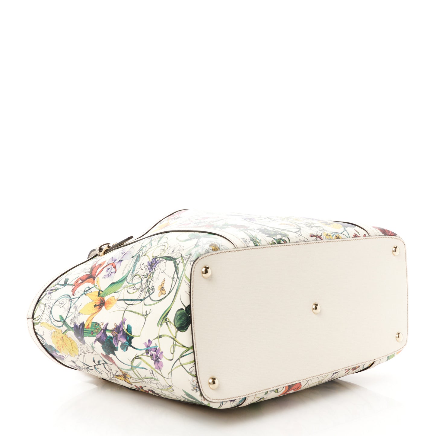 Calfskin Flora Infinity Medium Nice Tote Off White