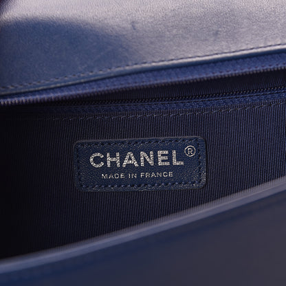Chanel Lambskin Quilted New Medium Boy Flap Dark Navy Blue 6 of 10