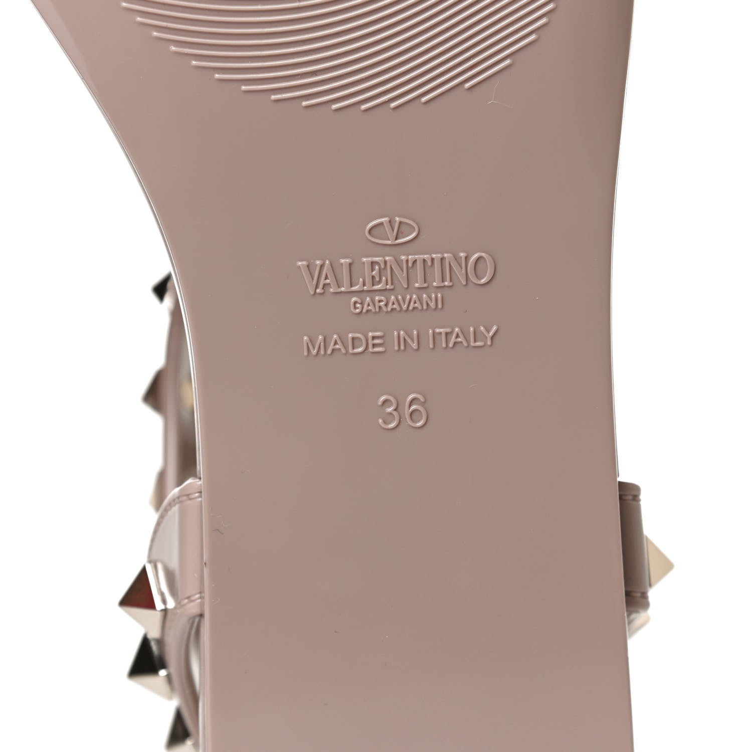 Valentino Garavani PVC Jelly Rockstud Caged Sandals 36 Poudre 8 of 10
