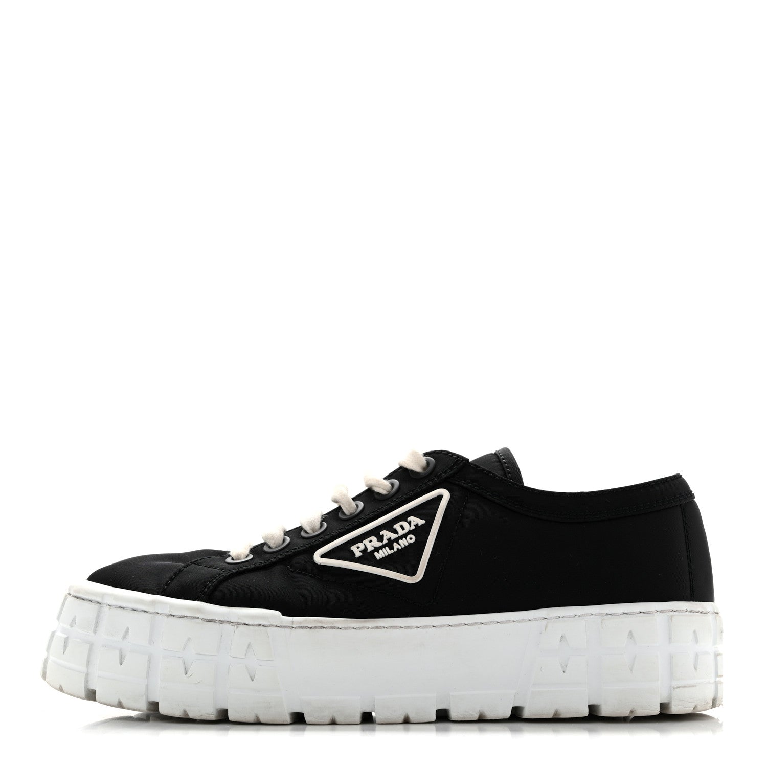 Prada Re-Nylon Gabardine Triangle Logo Double Wheel 50mm Sneakers 38.5 Black 1 of 11