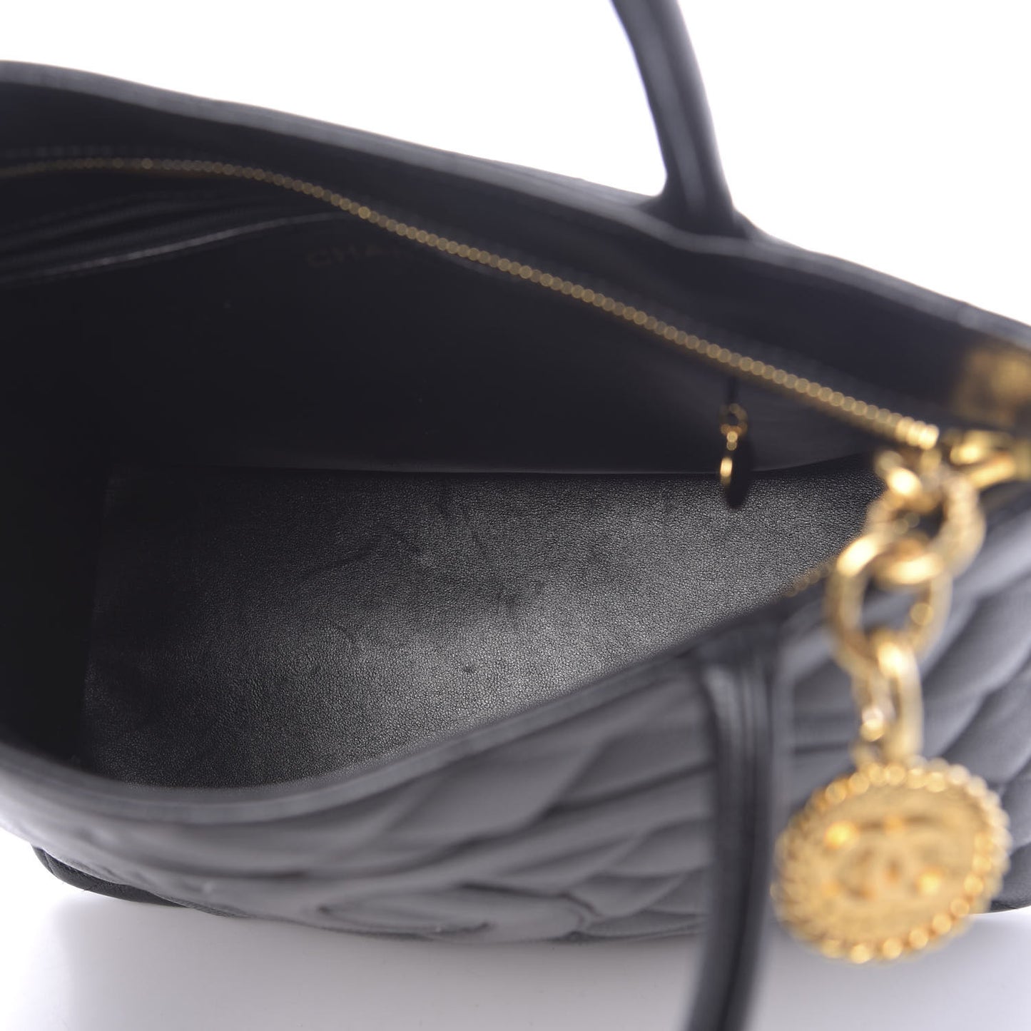 Caviar Quilted Medallion Tote Black