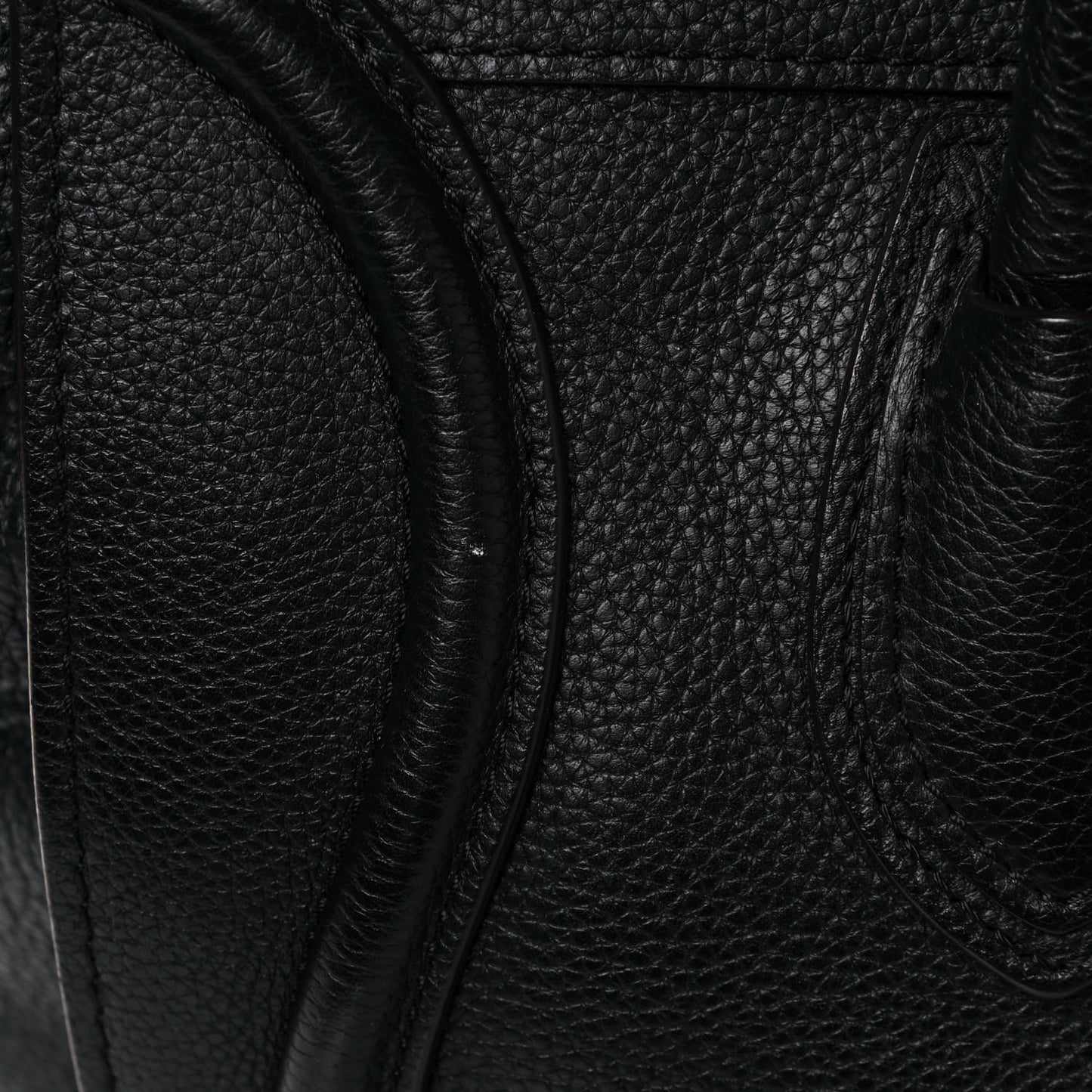 Drummed Calfskin Shoulder Luggage Black