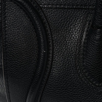 Celine Drummed Calfskin Shoulder Luggage Black 15 of 16