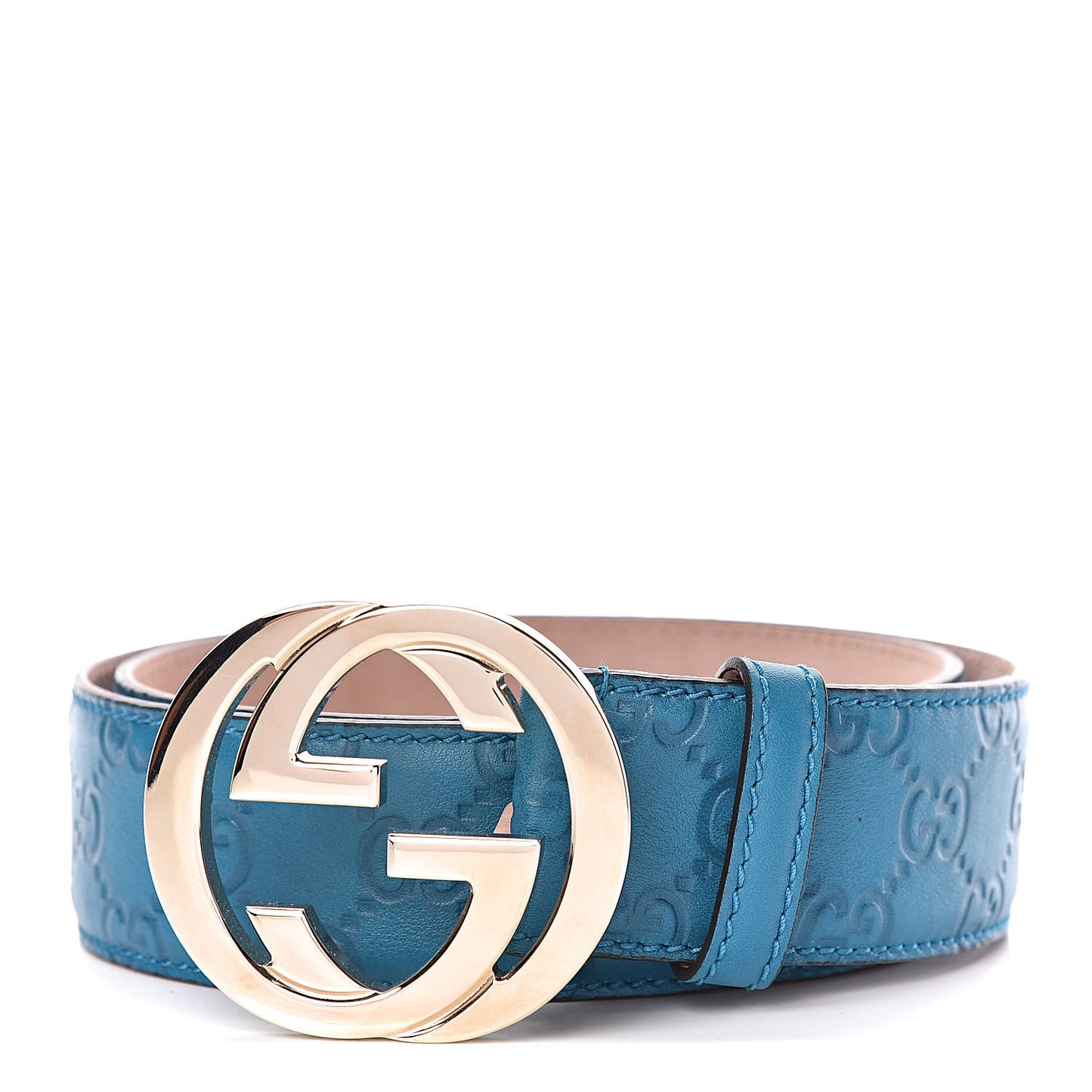 Guccissima Signature Interlocking G 40mm Belt 80 32 Deep Cobalt