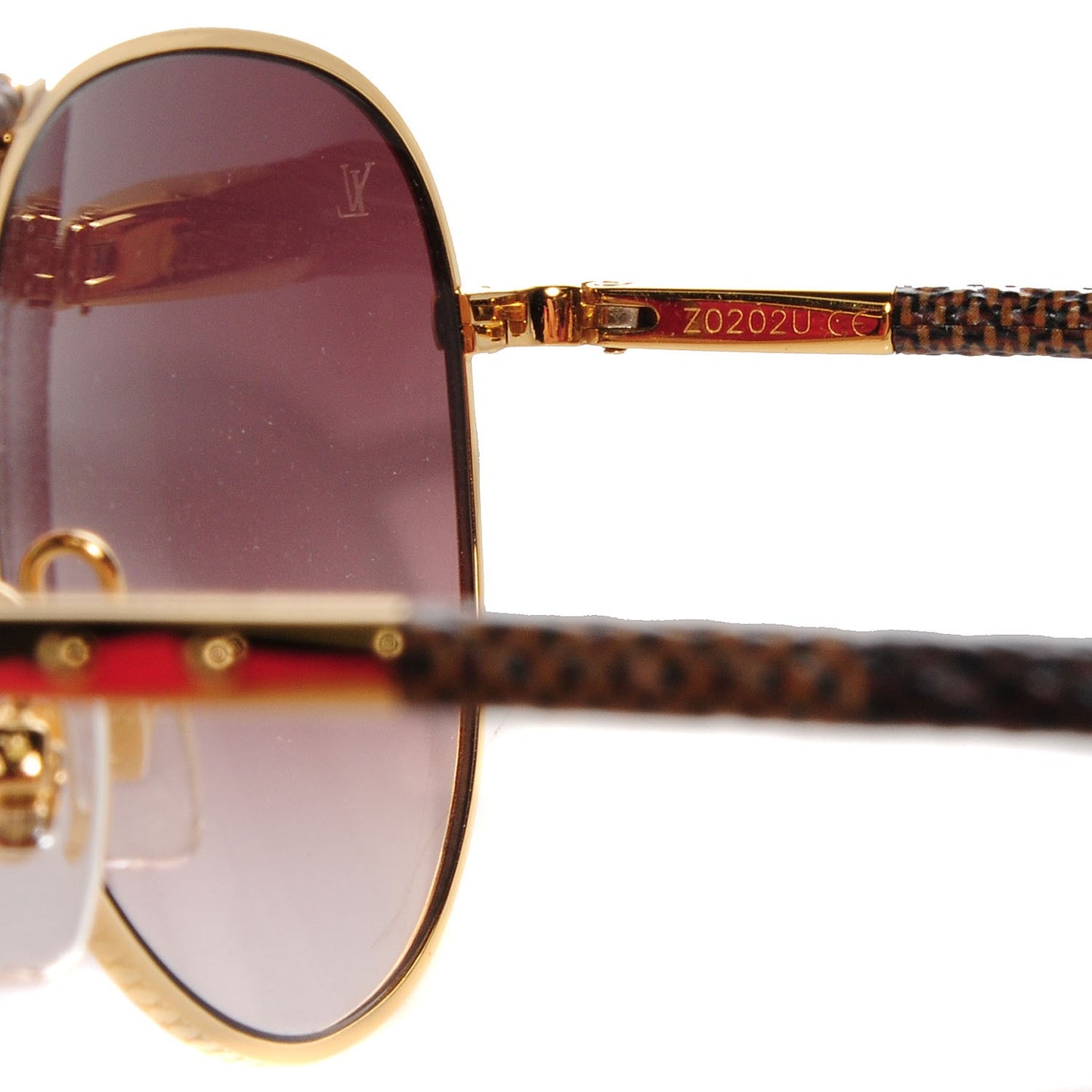 Damier Ebene Conspiration Pilote Sunglasses Z0202U Gold