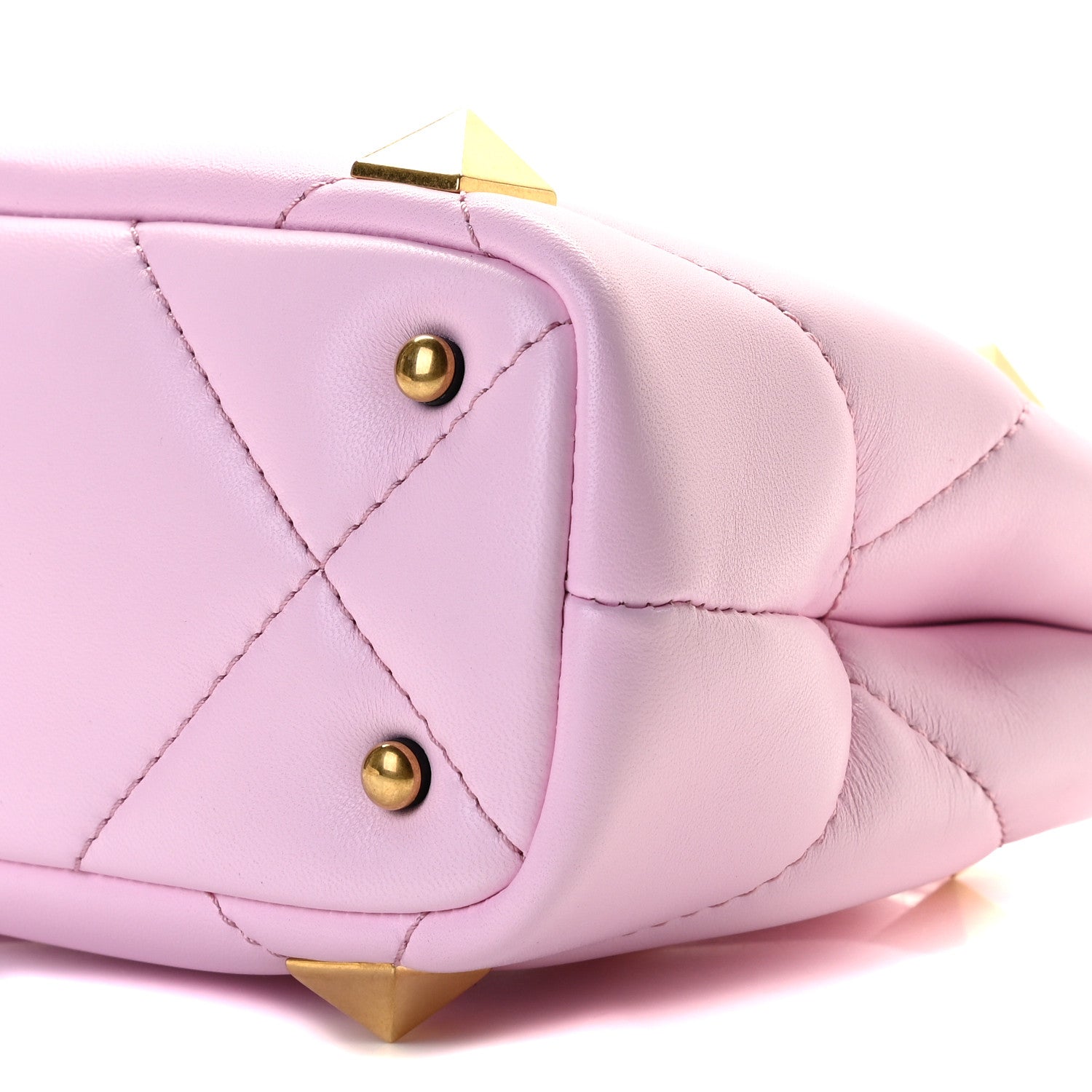 Valentino Garavani Nappa Mini Roman Stud The Handle Bag Pink Borealis 9 of 11